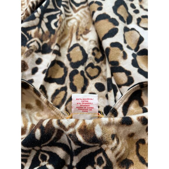 Ruby Rd. Womens Animal Print Top Leopard & Tribal Design Size 2X Gold Accents - Picture 7 of 9